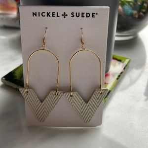 Brand new never used, Nickel & Suede Vera’s-Gold earrings